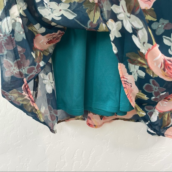 Show Me Your MuMu Boomerang Floral Boho Low Back Ruffle Sleeve Chiffon Dress - Picture 8 of 16